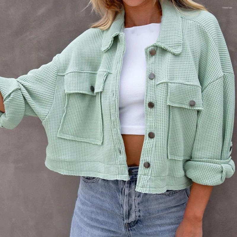 Women' Jackets Trendy Women Coat Solid Color Streetwear Jacket Lapel Soft Spring, Green
Women' Jackets Trendy Women Coat Solid Color Streetwear Jacket Lapel Soft Spring, Green