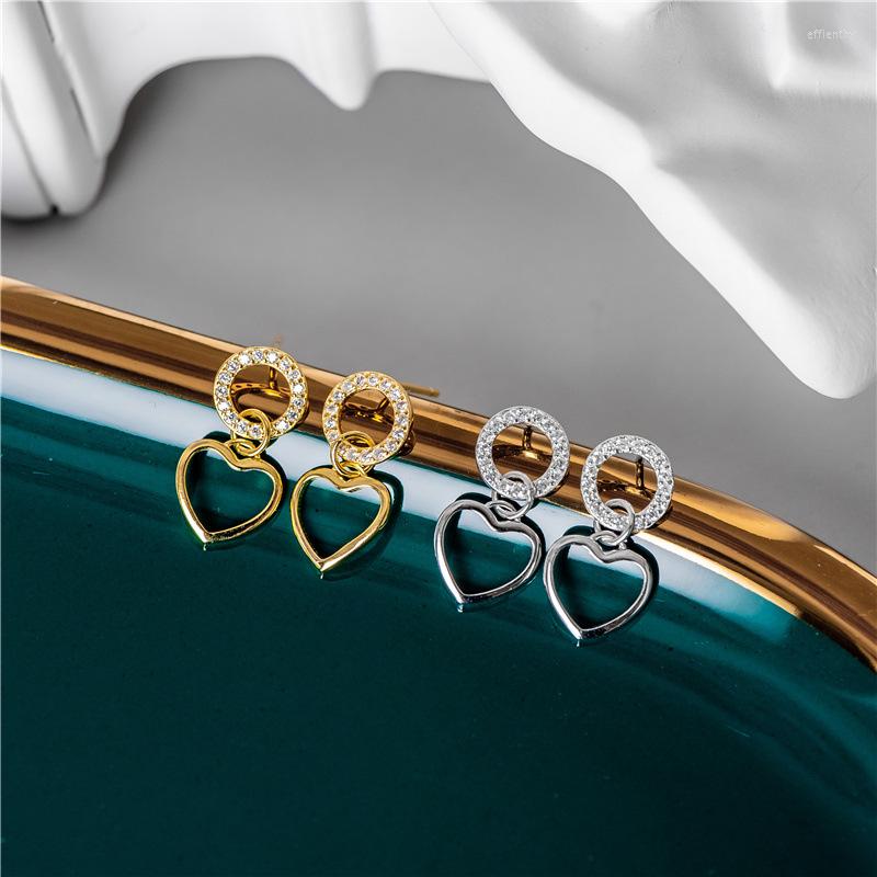 Dangle Earrings Real S925 Sterling Diamond Ring Hollow Heart-shaped Female Simple Elegant Cute Ear Jewelry For Women
Dangle Earrings Real S925 Sterling Diamond Ring Hollow Heart-shaped Female Simple Elegant Cute Ear Jewelry For Women