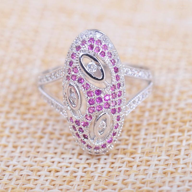 Wedding Rings Amazing Rose Red Cubic Zirconia Ring Silver Color For Women Fashion Party Jewelry Size 6 7 8 9
Wedding Rings Amazing Rose Red Cubic Zirconia Ring Silver Color For Women Fashion Party Jewelry Size 6 7 8 9