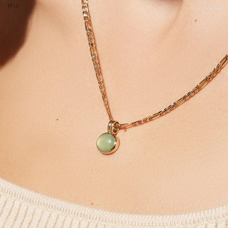 Pendant Necklaces Green Aventurine Stone For Women Stainless Steel Figaro Chain Gemstone Necklace Summer Elegant Dainty Jewelry 2022
Pendant Necklaces Green Aventurine Stone For Women Stainless Steel Figaro Chain Gemstone Necklace Summer Elegant Dainty Jewelry 2022