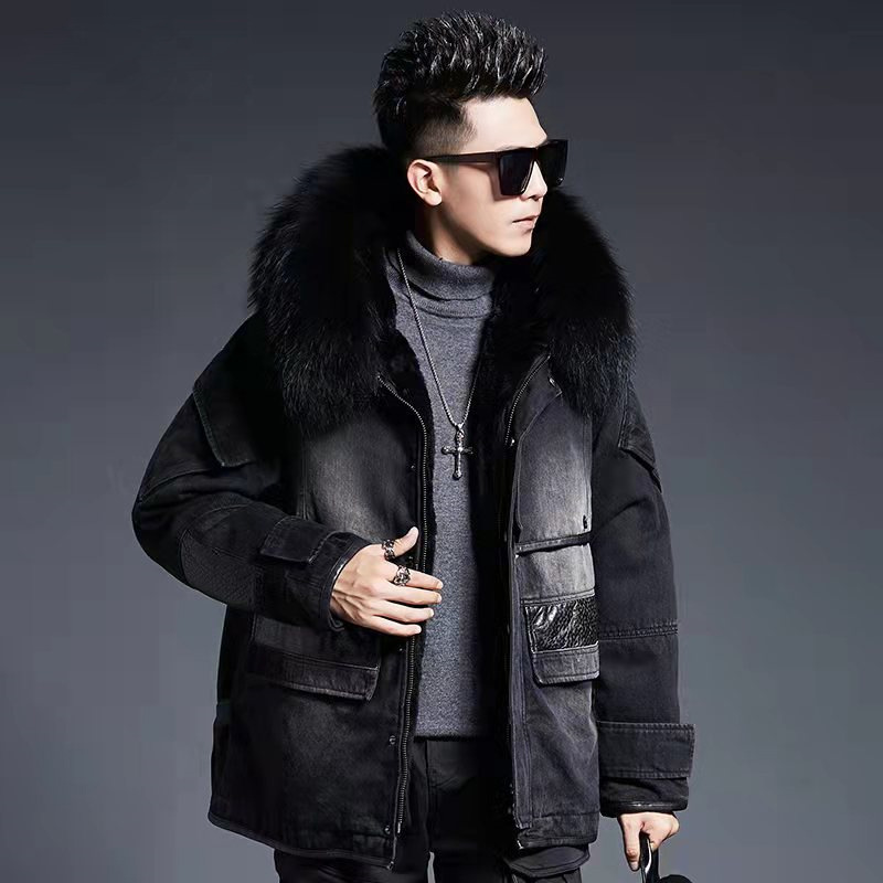 Rabbit Fur Coat Winter Denim Jacket Jeans Hooded Thicken Warm Outwear Male Clothing Casual Parkas Men Streetwear Tops Plus Size xxxl, As photos
Rabbit Fur Coat Winter Denim Jacket Jeans Hooded Thicken Warm Outwear Male Clothing Casual Parkas Men Streetwear Tops Plus Size xxxl, As photos