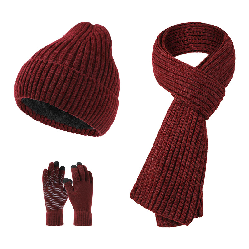 Knitted Beanie Scarf Gloves 3 Piece Autumn/winter Thickened Warm Knitted Suit for Men and Women, 3 pcs
Knitted Beanie Scarf Gloves 3 Piece Autumn/winter Thickened Warm Knitted Suit for Men and Women, 3 pcs