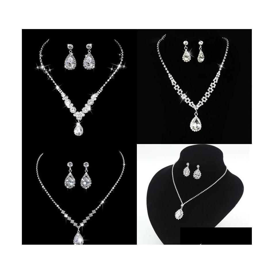 Earrings Necklace Water Drop Rhinestone Pendant Necklace Fl Crystal Plated Sier Dangle Earrings Elegant Bridal Wedding Jewelry Set Dhgmz, Silver
Earrings Necklace Water Drop Rhinestone Pendant Necklace Fl Crystal Plated Sier Dangle Earrings Elegant Bridal Wedding Jewelry Set Dhgmz, Silver