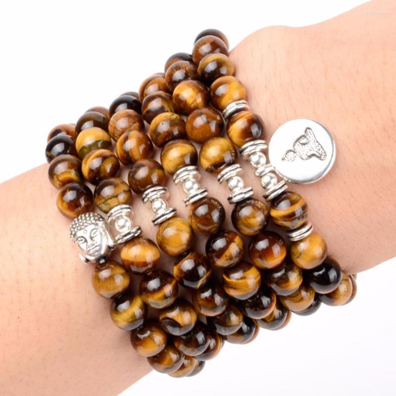 Strand 108pcs Mala Beads Bracelet Natural Stone Yellow Tiger Eye Buddha Charm Bracelets For Women Men Yoga Jewelry Drop
Strand 108pcs Mala Beads Bracelet Natural Stone Yellow Tiger Eye Buddha Charm Bracelets For Women Men Yoga Jewelry Drop