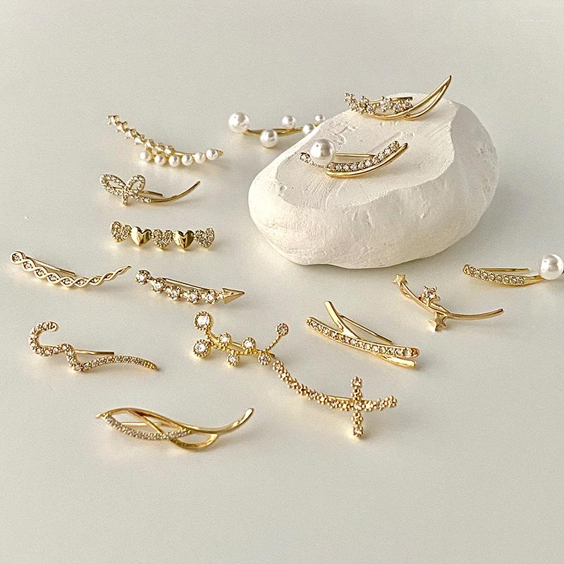 Backs Earrings Chic Fashion Gold Wave Line Clamber Pearl Ear Cuff Piercing Climber Arrow Crystal Earcuff Clip On For Women Earclips
Backs Earrings Chic Fashion Gold Wave Line Clamber Pearl Ear Cuff Piercing Climber Arrow Crystal Earcuff Clip On For Women Earclips