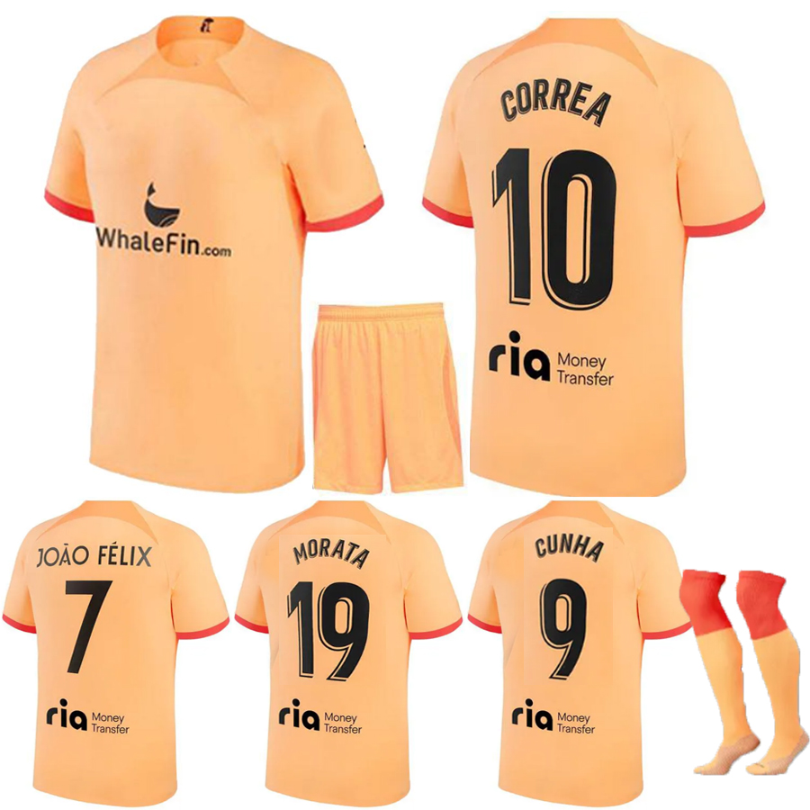 22/23 soccer jerseys JOAO FELIX football shirts men kids kit camiseta de futbol 3rd uniform atlEtiCo M. LLORENTE Correa GRIEZMANN R. DE PAUL Cunha CARRASCO FANS PLAYER, 22 23 orange 3rd kit with socks
22/23 soccer jerseys JOAO FELIX football shirts men kids kit camiseta de futbol 3rd uniform atlEtiCo M. LLORENTE Correa GRIEZMANN R. DE PAUL Cunha CARRASCO FANS PLAYER, 22 23 orange 3rd kit with socks
