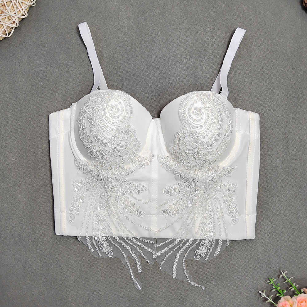 Removable double shoulder waistcoat corset with nail bead embroidery adjustable fishbone sling female, White
Removable double shoulder waistcoat corset with nail bead embroidery adjustable fishbone sling female, White