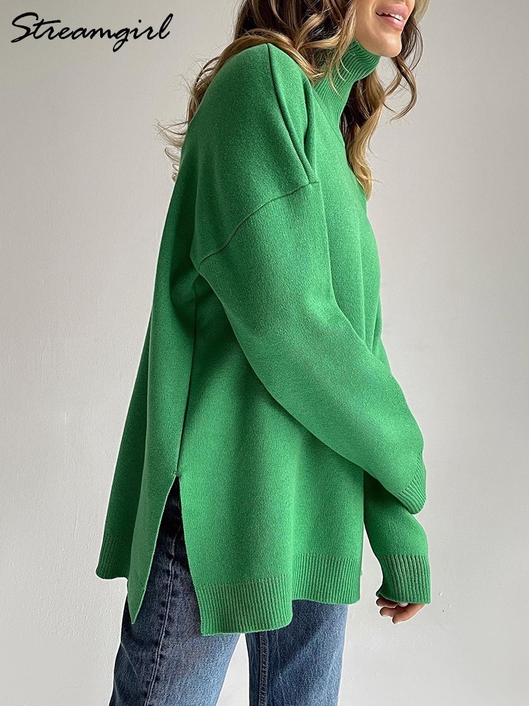 Women' Sweaters Side Split Warm Turtleneck Pullover Oversize Winter Top Soft Basic Green Oversized For 221206, Olive green
Women' Sweaters Side Split Warm Turtleneck Pullover Oversize Winter Top Soft Basic Green Oversized For 221206, Olive green