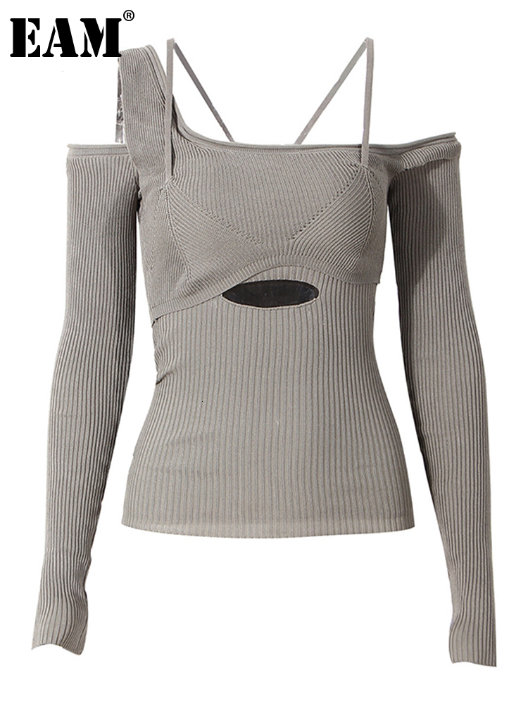 Women s Sweaters EAM Hollow Out Gray Knitting Sweater Loose Fit Slash Neck Long Sleeve Women Pullovers Fashion Autumn Winter 1DD2267 221206, Black
Women s Sweaters EAM Hollow Out Gray Knitting Sweater Loose Fit Slash Neck Long Sleeve Women Pullovers Fashion Autumn Winter 1DD2267 221206, Black