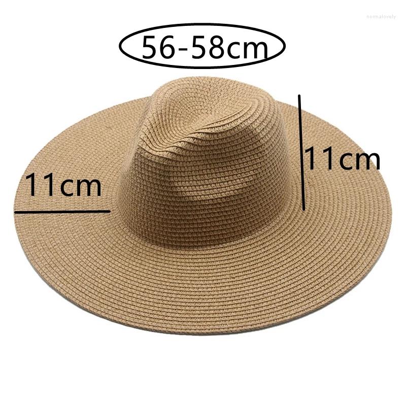 

Berets Women Hats Big Brim 11cm Men Khaki White Black Straw Sun Protection Beach Summer Bucket Sombreros De Mujer, 7.5cm-blue
