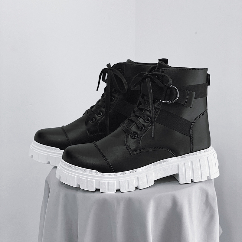 Men's Martin boots Black leather upper high top British trend motorcycle boots tooling shoes
Men's Martin boots Black leather upper high top British trend motorcycle boots tooling shoes