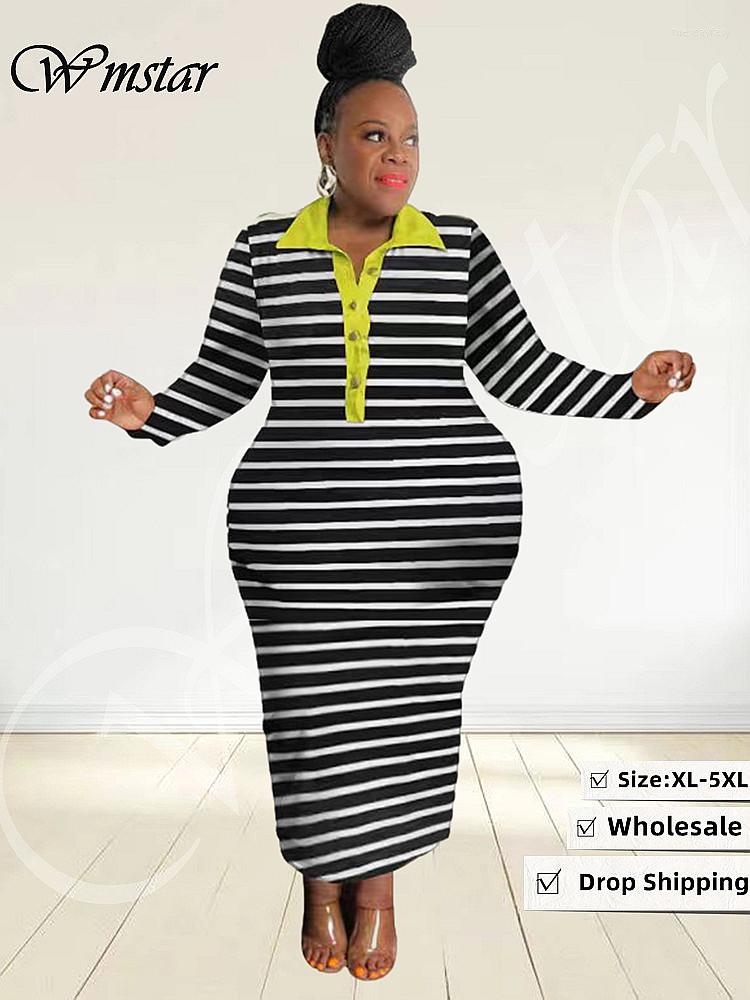 Plus Size Dresses Wmstar Women Fall Clothes Striped Elastic Waist Elegant Bodycon Long Maxi Shirts Dress Wholesale Drop, Black
Plus Size Dresses Wmstar Women Fall Clothes Striped Elastic Waist Elegant Bodycon Long Maxi Shirts Dress Wholesale Drop, Black