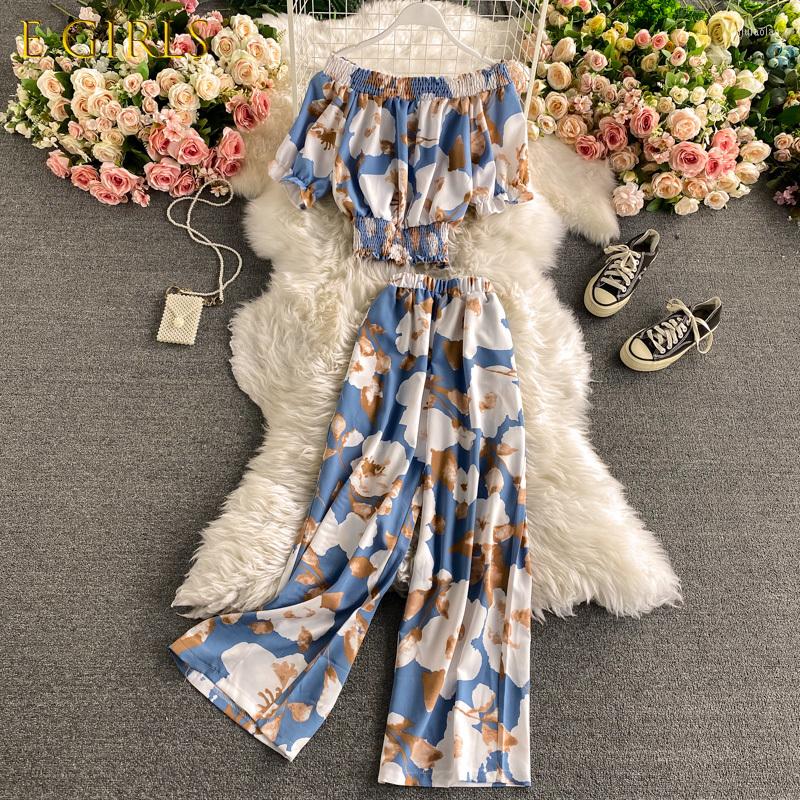 Women's Two Piece Pants E GIRLS Sexy Floral Printed Set Women Summer Slash Neck Puff Sleeve Short Tops High Waist Wide Leg Suits, Black
Women's Two Piece Pants E GIRLS Sexy Floral Printed Set Women Summer Slash Neck Puff Sleeve Short Tops High Waist Wide Leg Suits, Black