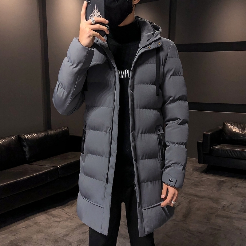 Men's Jackets Men Winter Jacket Warm Hooded Solid Man and Coats Outwear Windbreaker Male Long Parka Overcoats Plus Size Black Grey 4XL 221206