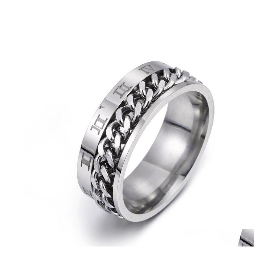 Cluster Rings Cluster Rings European Style Roman Numeral Stainless Steel Ring Mtiple Colour Rotating Chain Mens Male Jewelry Accesso Dhdcb
Cluster Rings Cluster Rings European Style Roman Numeral Stainless Steel Ring Mtiple Colour Rotating Chain Mens Male Jewelry Accesso Dhdcb
