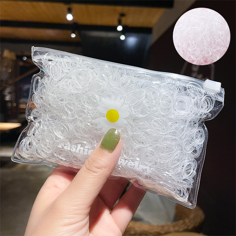 1000Pcs/Pack Colorful Small Disposable Elastic Bands Scrunchie Girls Rubber Band Ponytail Holder Accessories Hair Ties