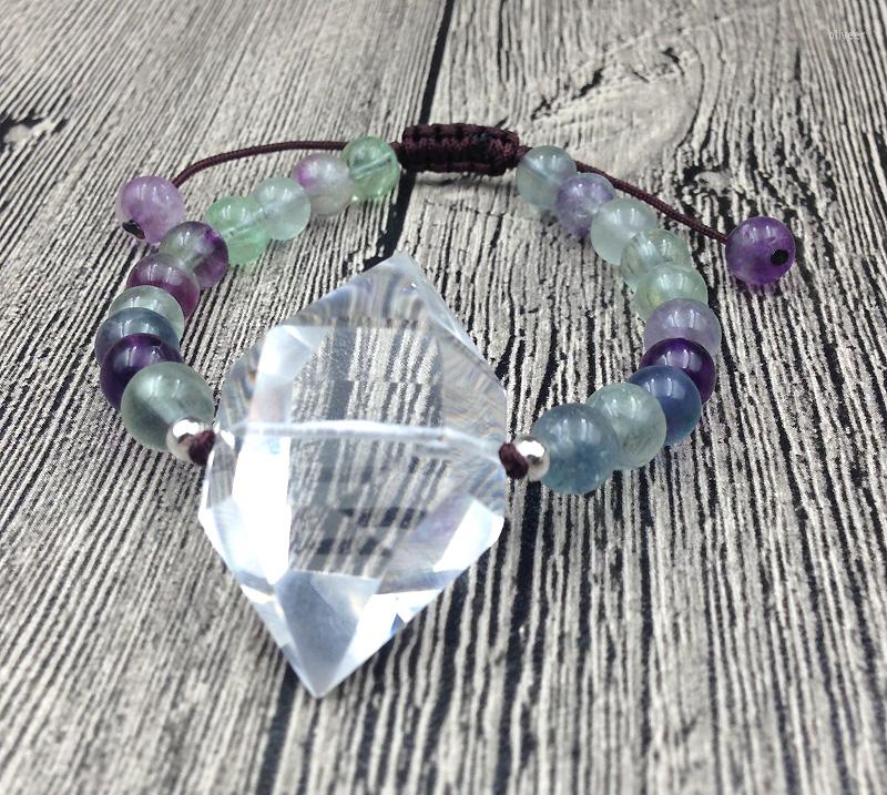 Strand YA2543 Natural Clear Quartz Double Point Fluorite Stone 8mm Round Beads Cord Knot Bracelet Adjust
Strand YA2543 Natural Clear Quartz Double Point Fluorite Stone 8mm Round Beads Cord Knot Bracelet Adjust