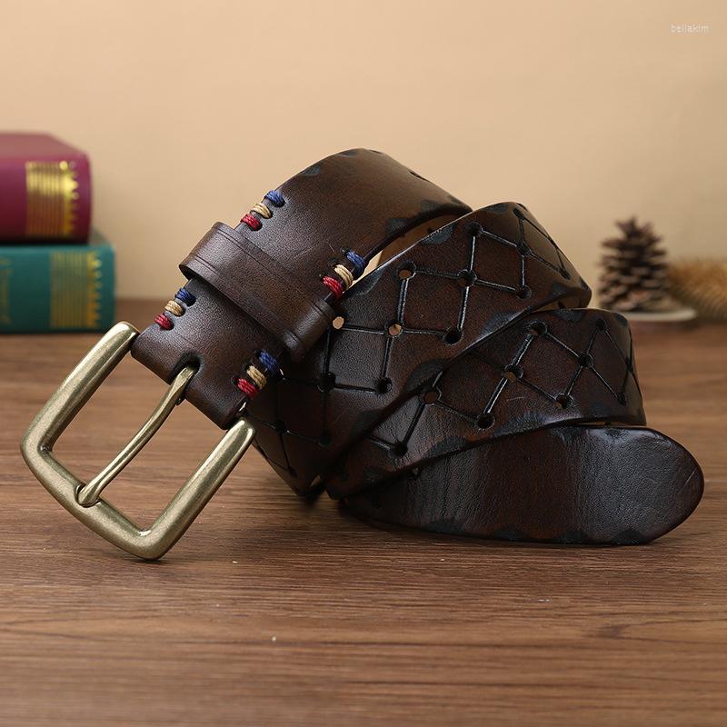 Belts 3.8CM Thick Cowskin Male Genuine Leather Belt Men Strap Luxury Copper Pin Buckle Casual Vintage Leans High Quality, Black
Belts 3.8CM Thick Cowskin Male Genuine Leather Belt Men Strap Luxury Copper Pin Buckle Casual Vintage Leans High Quality, Black