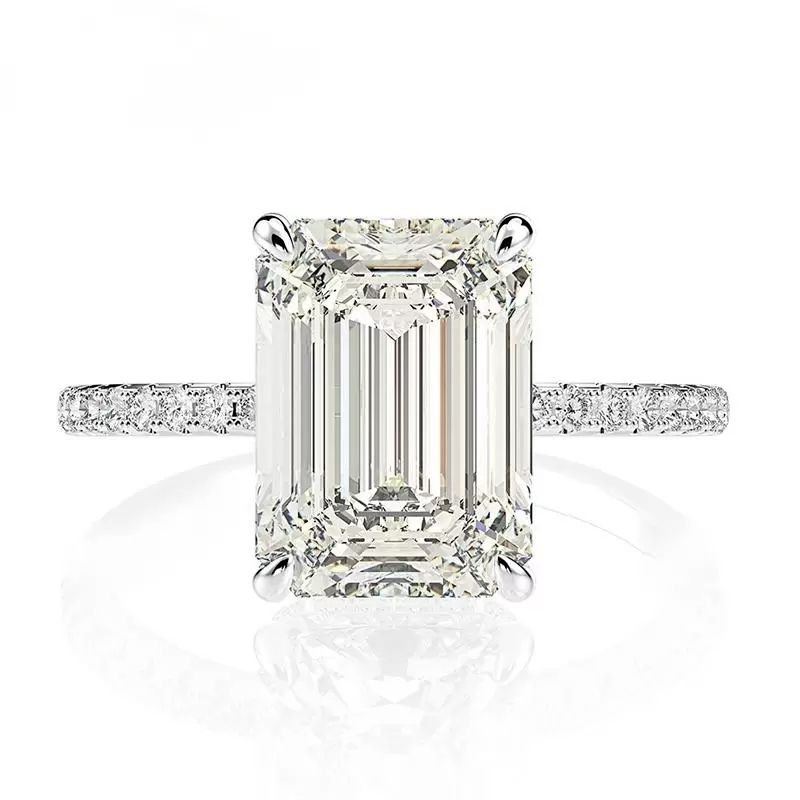 925 Sterling Silver Emerald Cut Created Moissanite Diamond Wedding Rings for Women Luxury Proposal Engagement Ring
925 Sterling Silver Emerald Cut Created Moissanite Diamond Wedding Rings for Women Luxury Proposal Engagement Ring