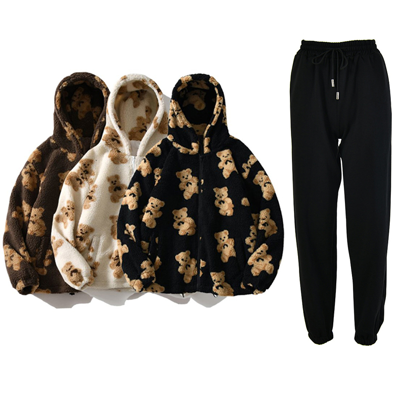 Women Two Piece Pant Pieces Set Sexy Casual Woman Cartoon Bear Lamb Wool Jacket And Trousers Female Sweater Ladies Pant Suits Jogging 221206, 610-white
Women Two Piece Pant Pieces Set Sexy Casual Woman Cartoon Bear Lamb Wool Jacket And Trousers Female Sweater Ladies Pant Suits Jogging 221206, 610-white