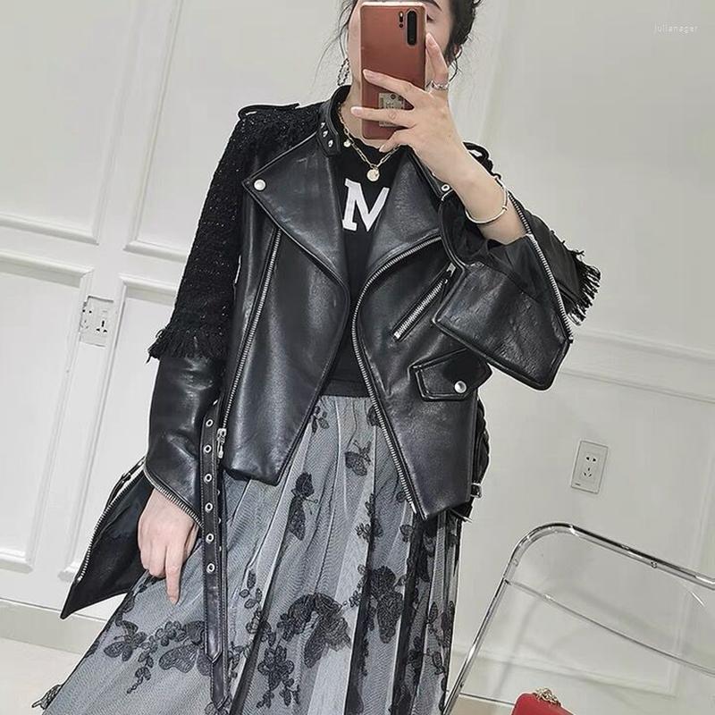 Women' Leather 2022 Woman Coats Natural Sheepskin Jackets Female Lambskin Overcoat H11025, Black
Women' Leather 2022 Woman Coats Natural Sheepskin Jackets Female Lambskin Overcoat H11025, Black