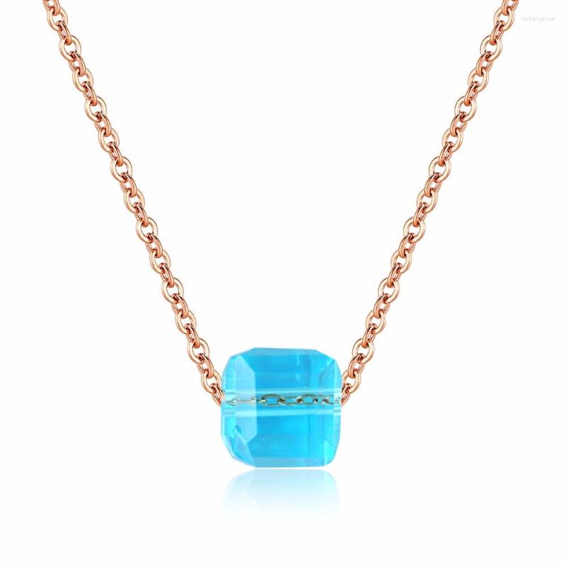 Pendant Necklaces Fashion Love Colorful Small Blue Crystal Square Necklace Rose Gold Color Stainless Steel Women Christmas Gift
Pendant Necklaces Fashion Love Colorful Small Blue Crystal Square Necklace Rose Gold Color Stainless Steel Women Christmas Gift