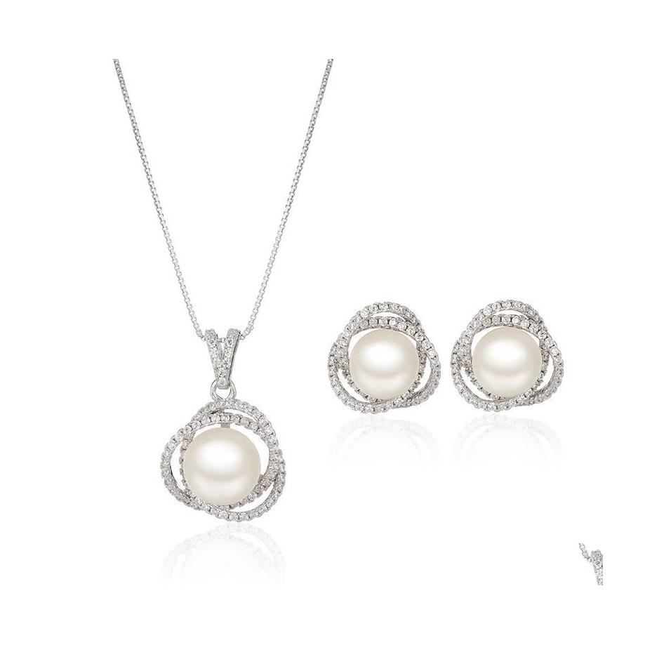 Earrings Necklace Delicate Pearl Pendant Stud Earrings Set 910Mm Large Oblate Earring For Women Mom Anniversary Gift Jewelry Highg Dh7Hb, White
Earrings Necklace Delicate Pearl Pendant Stud Earrings Set 910Mm Large Oblate Earring For Women Mom Anniversary Gift Jewelry Highg Dh7Hb, White
