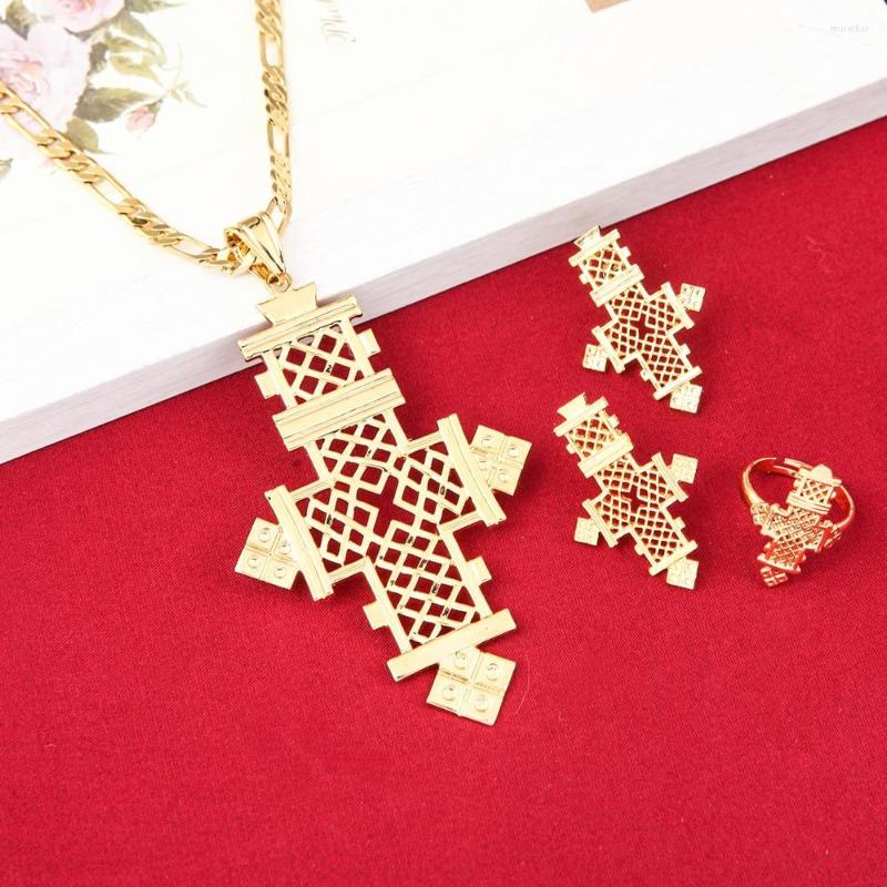 Necklace Earrings Set Est Ethiopian Jewelry Pendant Chain Ring Gold Color Coptic Crosses African Cross Wedding, Picture shown
Necklace Earrings Set Est Ethiopian Jewelry Pendant Chain Ring Gold Color Coptic Crosses African Cross Wedding, Picture shown