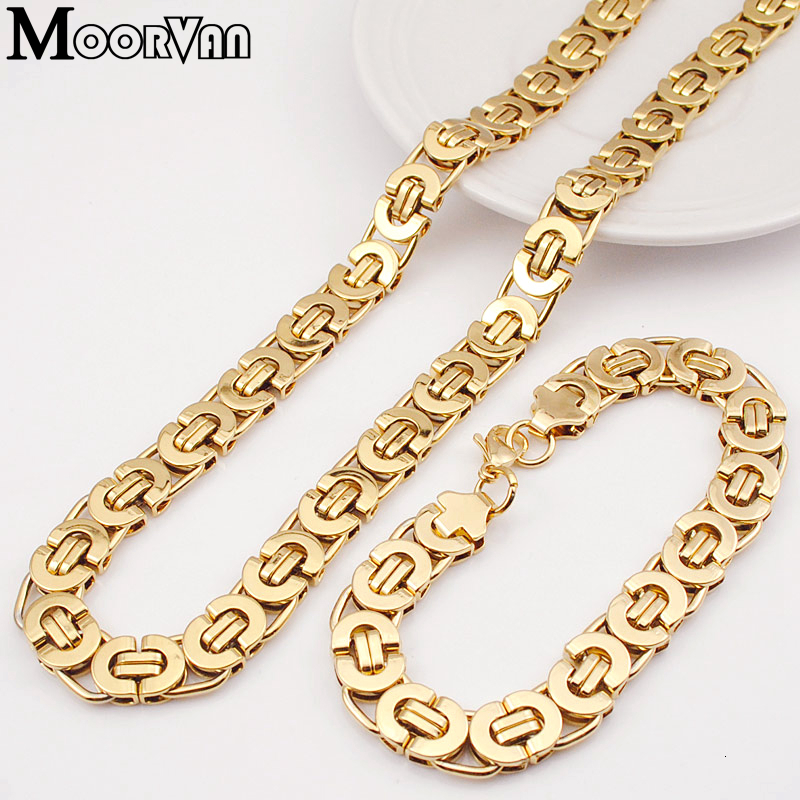Wedding Jewelry Sets Moorvan Stainless Steel Men Set Fashion Egypt Byzantine Bracelet Necklace 11mm Width Jewellery for Womens Mans 221207
Wedding Jewelry Sets Moorvan Stainless Steel Men Set Fashion Egypt Byzantine Bracelet Necklace 11mm Width Jewellery for Womens Mans 221207