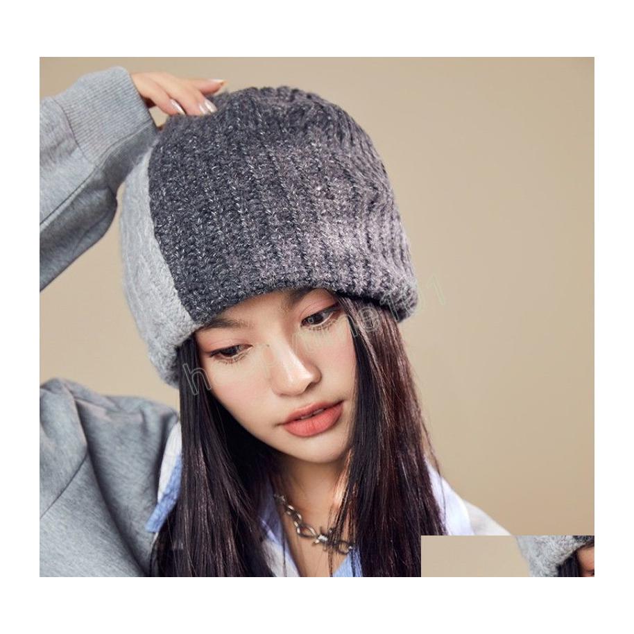 Beanie/Skull Caps Color Blocking Beanies Hat Warm Ear Protection Pile Cap Autumn And Winter Korean Versatile Fashion Knitted Womens Dhd80
Beanie/Skull Caps Color Blocking Beanies Hat Warm Ear Protection Pile Cap Autumn And Winter Korean Versatile Fashion Knitted Womens Dhd80
