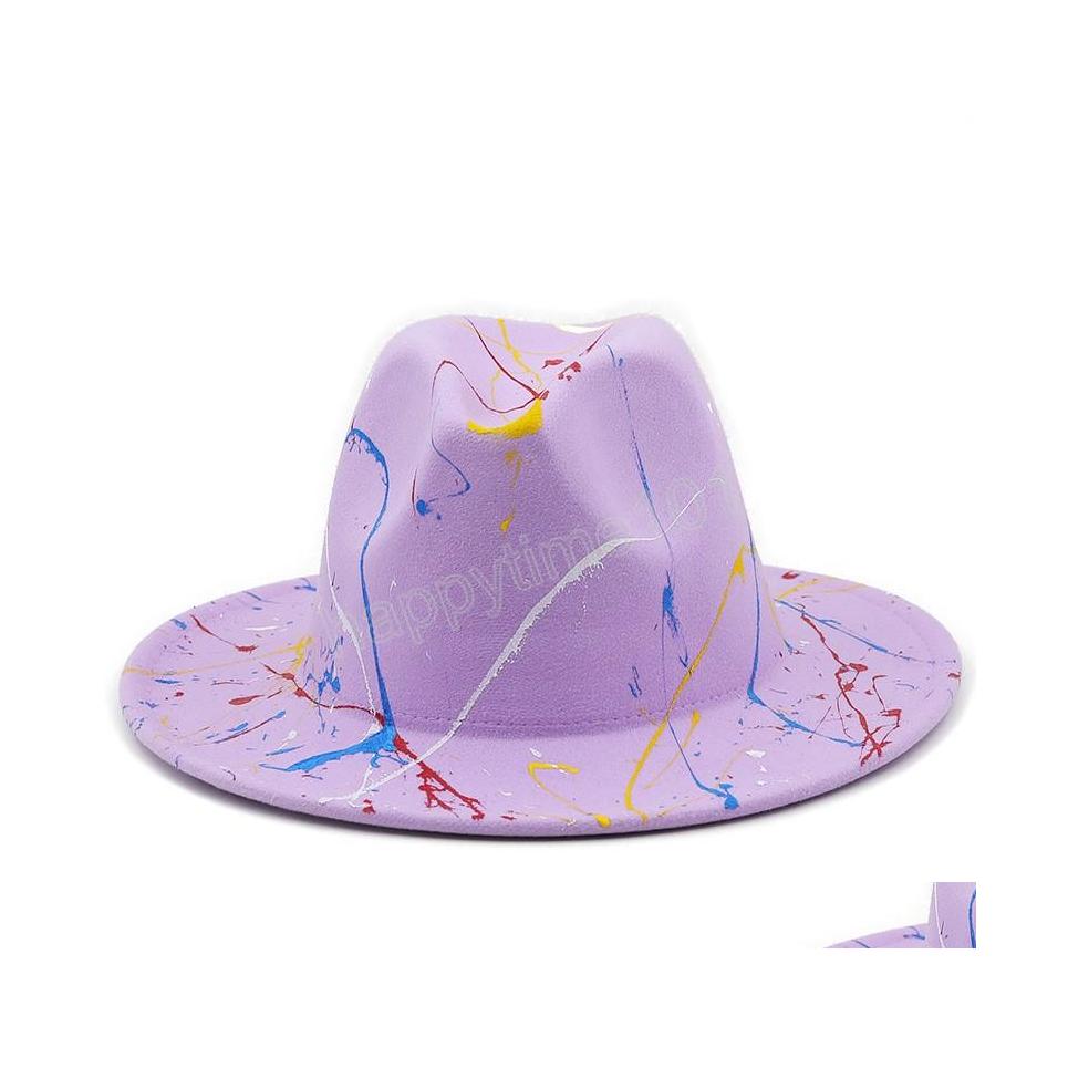 Wide Brim Hats Bucket Hats Wool Women Men Graffiti Fedora Hat For Winter Autumn Elegant Lady Gangster Trilby Felt Homburg Church J Dhm5C, 12
Wide Brim Hats Bucket Hats Wool Women Men Graffiti Fedora Hat For Winter Autumn Elegant Lady Gangster Trilby Felt Homburg Church J Dhm5C, 12