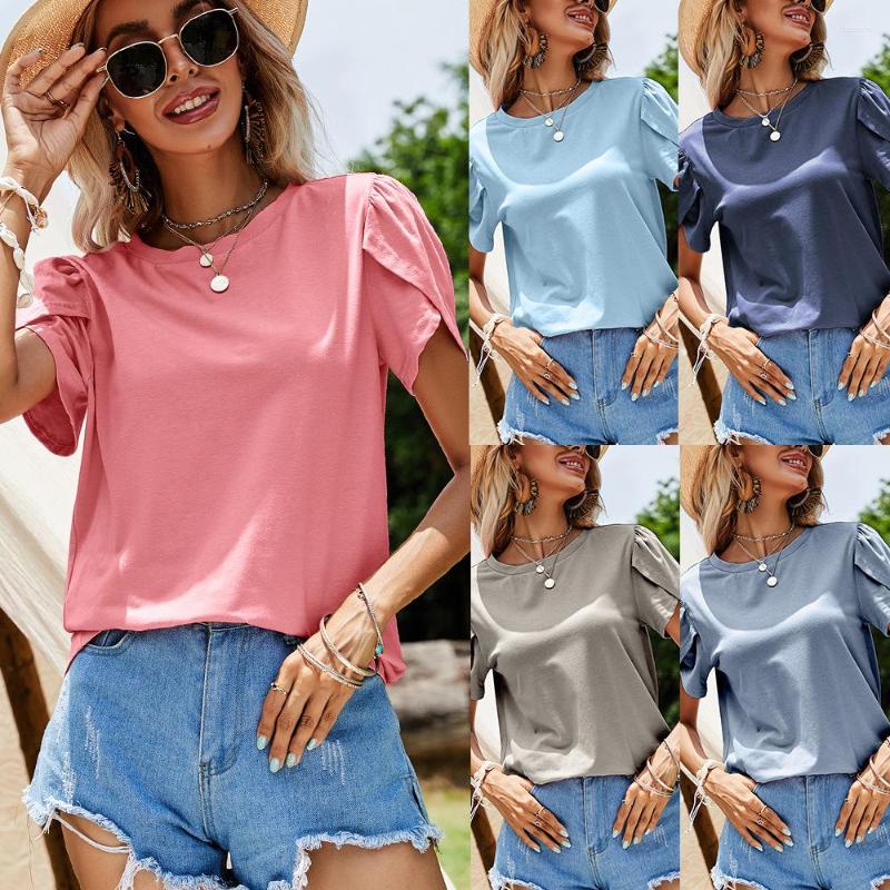 Women's T Shirts Quality Womens 2022 Summer Round Neck Casual Tulip Sleeve T-Shirt Top
Women's T Shirts Quality Womens 2022 Summer Round Neck Casual Tulip Sleeve T-Shirt Top