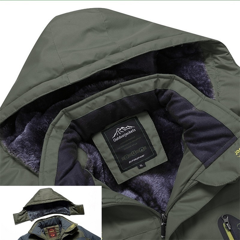 Men's Jackets Ski Jacket Winter Waterproof Windproof Warm Coat Fleece Thick Outwear Outdoor Mountain Overcoat Removable Hooded Parka 9XL 221206