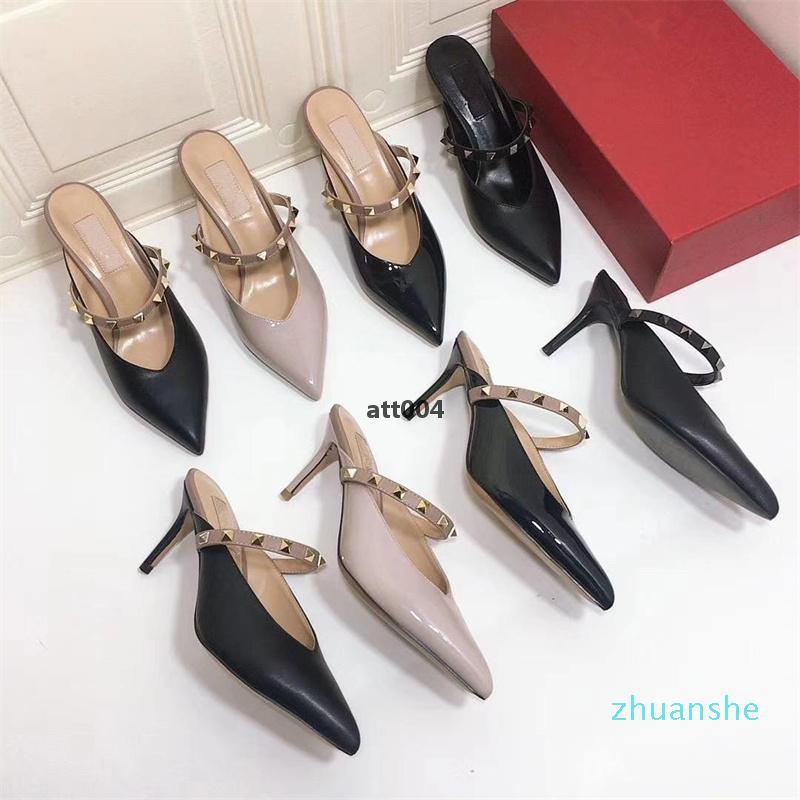 fashion-Women pump mules designer 8CM high mule one strip with rock ship rivet studs luxury women casual dress valentinoes valentinoity BWs
fashion-Women pump mules designer 8CM high mule one strip with rock ship rivet studs luxury women casual dress valentinoes valentinoity BWs
