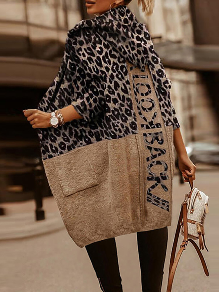 Women's Knits Tees Women Autumn Casual Loose Cardigan Hooded Sweater Ins Leopard Partchwork Pocket Coat Knitted Female Sweaters XXL 221206, 01 brown
Women's Knits Tees Women Autumn Casual Loose Cardigan Hooded Sweater Ins Leopard Partchwork Pocket Coat Knitted Female Sweaters XXL 221206, 01 brown