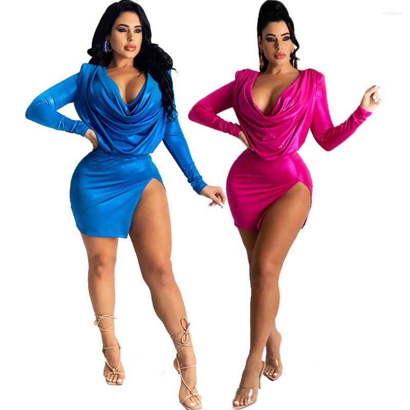 Work Dresses Women Pure Color Pile Collar Dress Sets Long Sleeve Skinny Low-cut Open Navel Short Tops Sexy Split Sheath Bag-hip Skirt 2pc, Blue
Work Dresses Women Pure Color Pile Collar Dress Sets Long Sleeve Skinny Low-cut Open Navel Short Tops Sexy Split Sheath Bag-hip Skirt 2pc, Blue