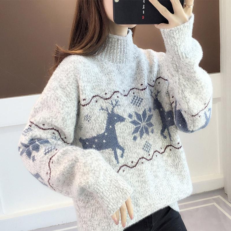 Women s Sweaters Christmas Chenille Mock Neck Dear Print Pullover Long Sleeve Top Knit Cropped Winter Clothes Warm Woman Jumper A0008 221206, Pink
Women s Sweaters Christmas Chenille Mock Neck Dear Print Pullover Long Sleeve Top Knit Cropped Winter Clothes Warm Woman Jumper A0008 221206, Pink