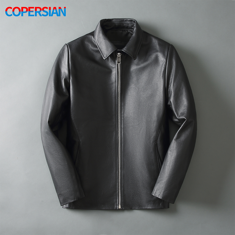 Men's Leather Faux Black Thin Jacket Spring Autumn Soft Top Loose Brown Lapel Natural Calfskin Classic 221206
Men's Leather Faux Black Thin Jacket Spring Autumn Soft Top Loose Brown Lapel Natural Calfskin Classic 221206