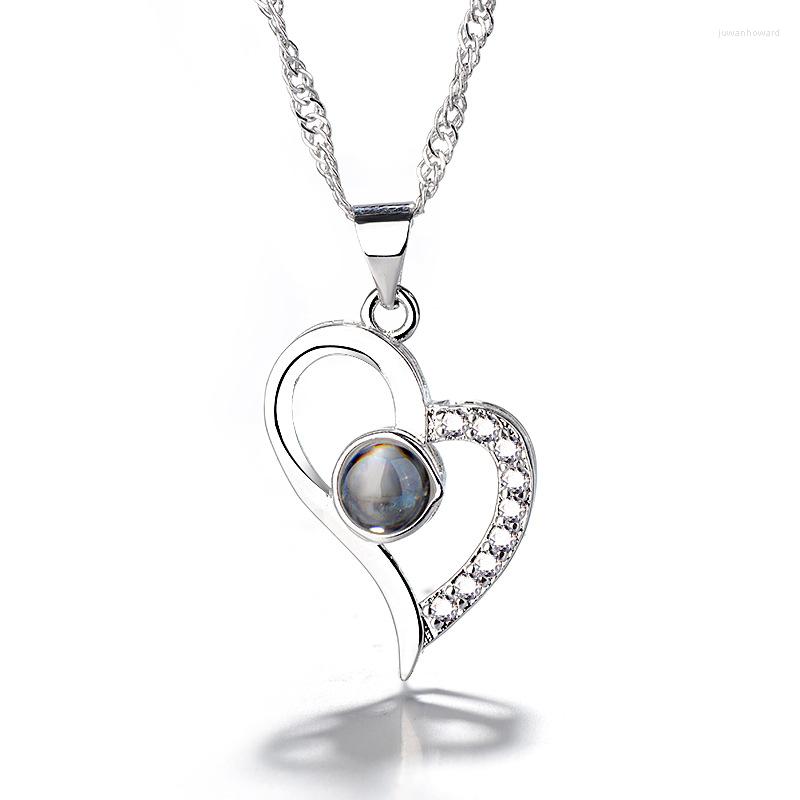Pendant Necklaces Romantic I Love You In 100 Languages Heart For Women CZ Stone Inlay Fashion Jewelry Link Chains Party Gift
Pendant Necklaces Romantic I Love You In 100 Languages Heart For Women CZ Stone Inlay Fashion Jewelry Link Chains Party Gift