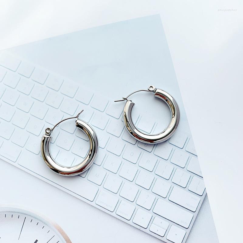Hoop Earrings Silver Color Simple Smooth For Woman Fashion Korean Jewelry Temperament Girl's Daily Wear
Hoop Earrings Silver Color Simple Smooth For Woman Fashion Korean Jewelry Temperament Girl's Daily Wear