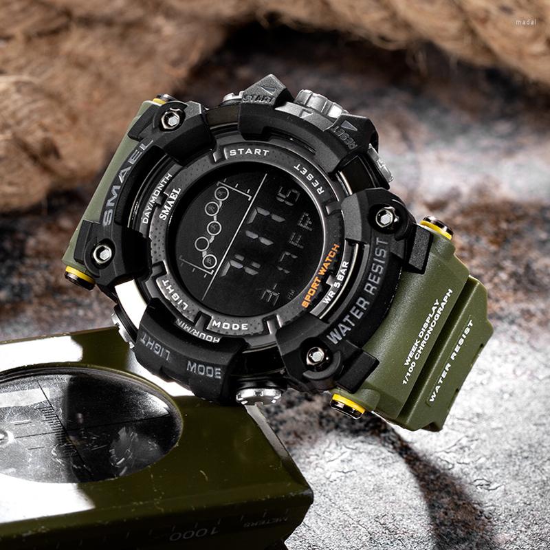Wristwatches SMAEL Mens Watch Army Military LED Digital Sport Watches Fashion Casual Water Resistant Stopwatches For Male Multifunction, Orange
Wristwatches SMAEL Mens Watch Army Military LED Digital Sport Watches Fashion Casual Water Resistant Stopwatches For Male Multifunction, Orange