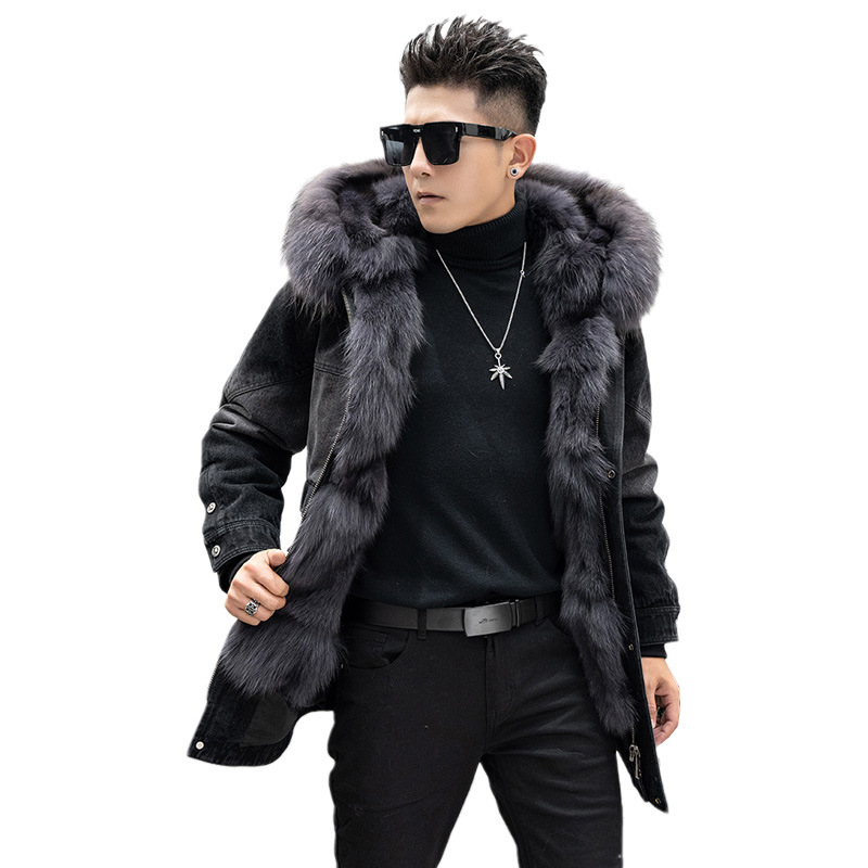 Real Fox Fur Coat Mens Winter Denim Jackets Fur Hood Male Clothing Warm Jacket Parkas Hip Hops Tops Plus Size Outerwear, As photos
Real Fox Fur Coat Mens Winter Denim Jackets Fur Hood Male Clothing Warm Jacket Parkas Hip Hops Tops Plus Size Outerwear, As photos