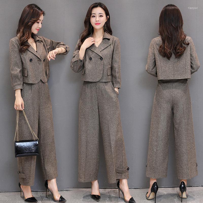 Women' Tracksuits 2022 Spring And Autumn Ladies Fashion Slim Slimming Temperament Wide Leg Pants Two-piece Suit
Women' Tracksuits 2022 Spring And Autumn Ladies Fashion Slim Slimming Temperament Wide Leg Pants Two-piece Suit