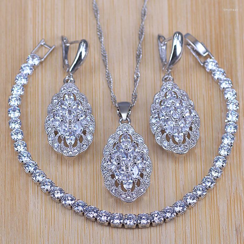Necklace Earrings Set Promotion White Cubic Zircnoia Silver Color Bridal For Women Bracelet Pendant, Picture shown
Necklace Earrings Set Promotion White Cubic Zircnoia Silver Color Bridal For Women Bracelet Pendant, Picture shown