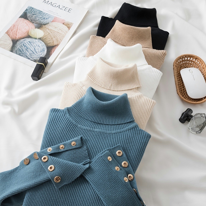 Women's Sweaters autumn winter women thick sweater pullovers long sleeve button Turtleneck chic Sweater Female Slim knit soft jumper tops 221207, Khaki
Women's Sweaters autumn winter women thick sweater pullovers long sleeve button Turtleneck chic Sweater Female Slim knit soft jumper tops 221207, Khaki