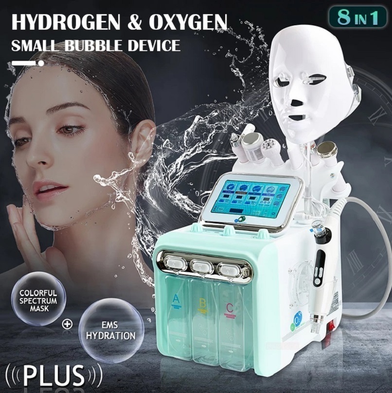 Portable Multi-Functional Beauty Equipment 7 In 1 H2O2 Water Oxygen Jet Peel Hydra Skin Cleansing Hydra Dermabrasion Machine Water Aq