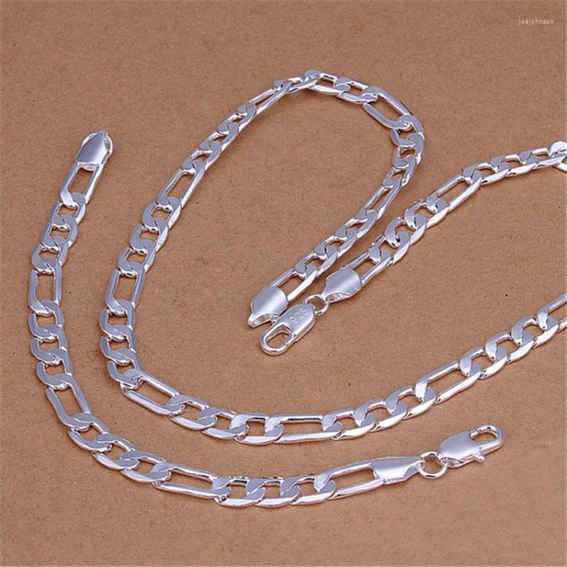 Necklace Earrings Set Charm Silver Color Bracelets Jewelry For Women Men 6MM Chain Fashion Party Christmas Gifts High Quality, Picture shown
Necklace Earrings Set Charm Silver Color Bracelets Jewelry For Women Men 6MM Chain Fashion Party Christmas Gifts High Quality, Picture shown