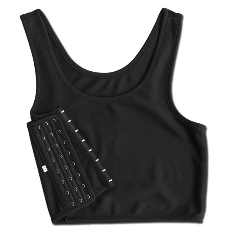 Womens Shapers Lesbian Sportwear Chest Breast Binder Trans Crop Top Flat Les Corset Stretch Body Shaping Buckle Tomboy Bra Tank 221206
