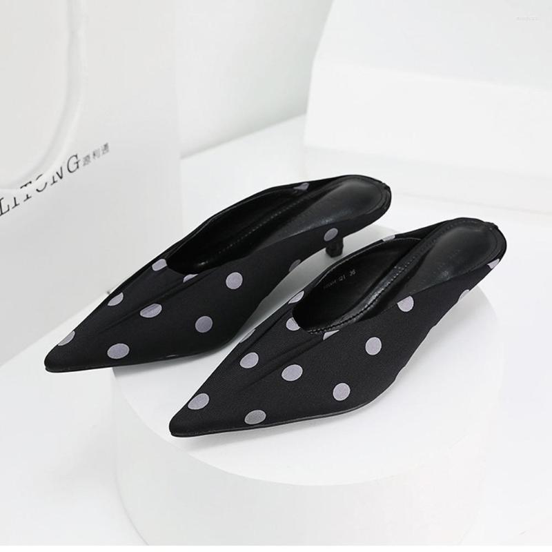 Slippers LOVIRS Women Pointed Toe Polka Dot Mid-heel Elegant Dress Party Office Shoes For Outdoor Court, White
Slippers LOVIRS Women Pointed Toe Polka Dot Mid-heel Elegant Dress Party Office Shoes For Outdoor Court, White