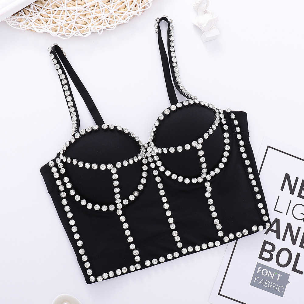 Fishbone bra personality nail small sling short Jazz hip-hop costume top sexy chest wrap, Black2
Fishbone bra personality nail small sling short Jazz hip-hop costume top sexy chest wrap, Black2